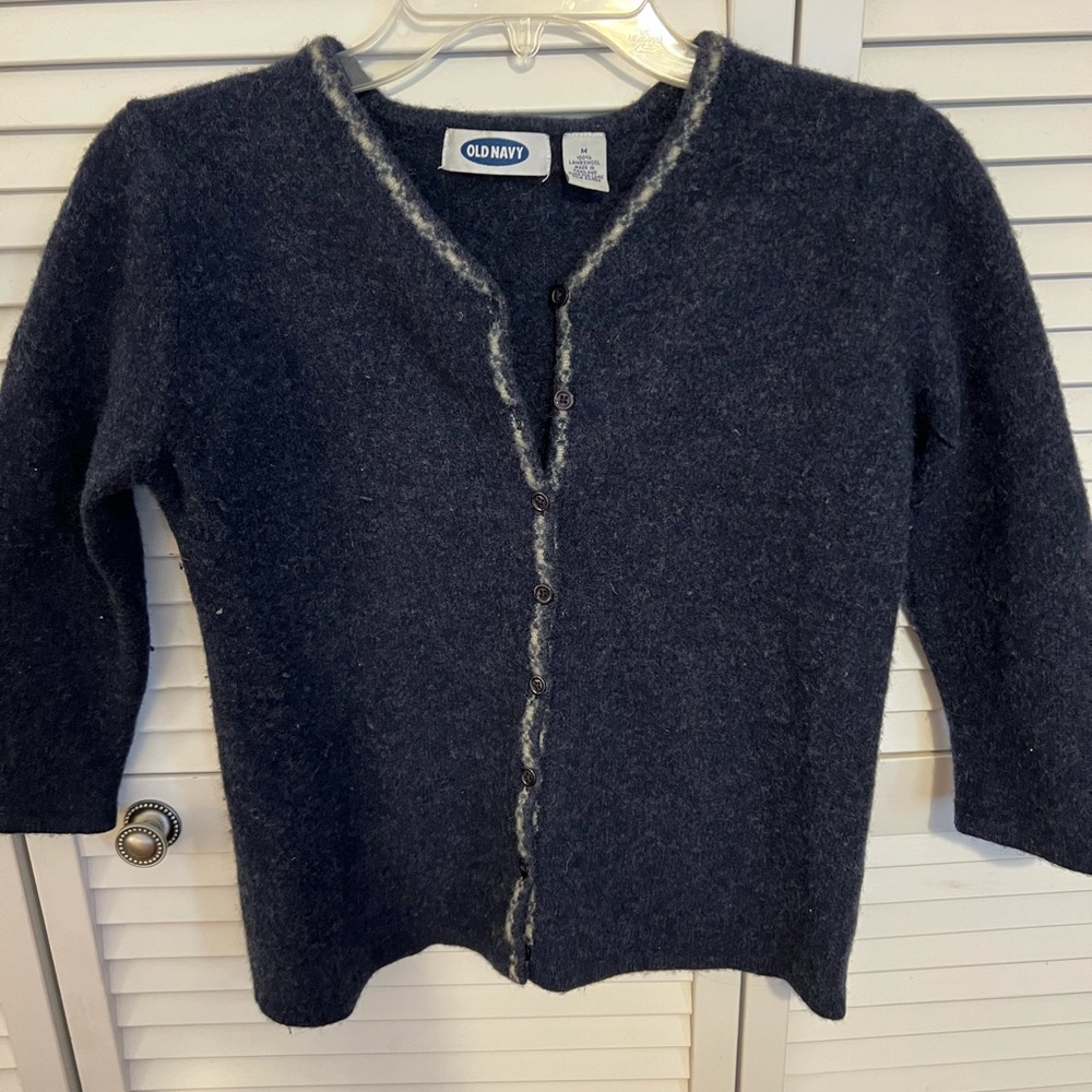 Precious lambswool cardigan, navy blue